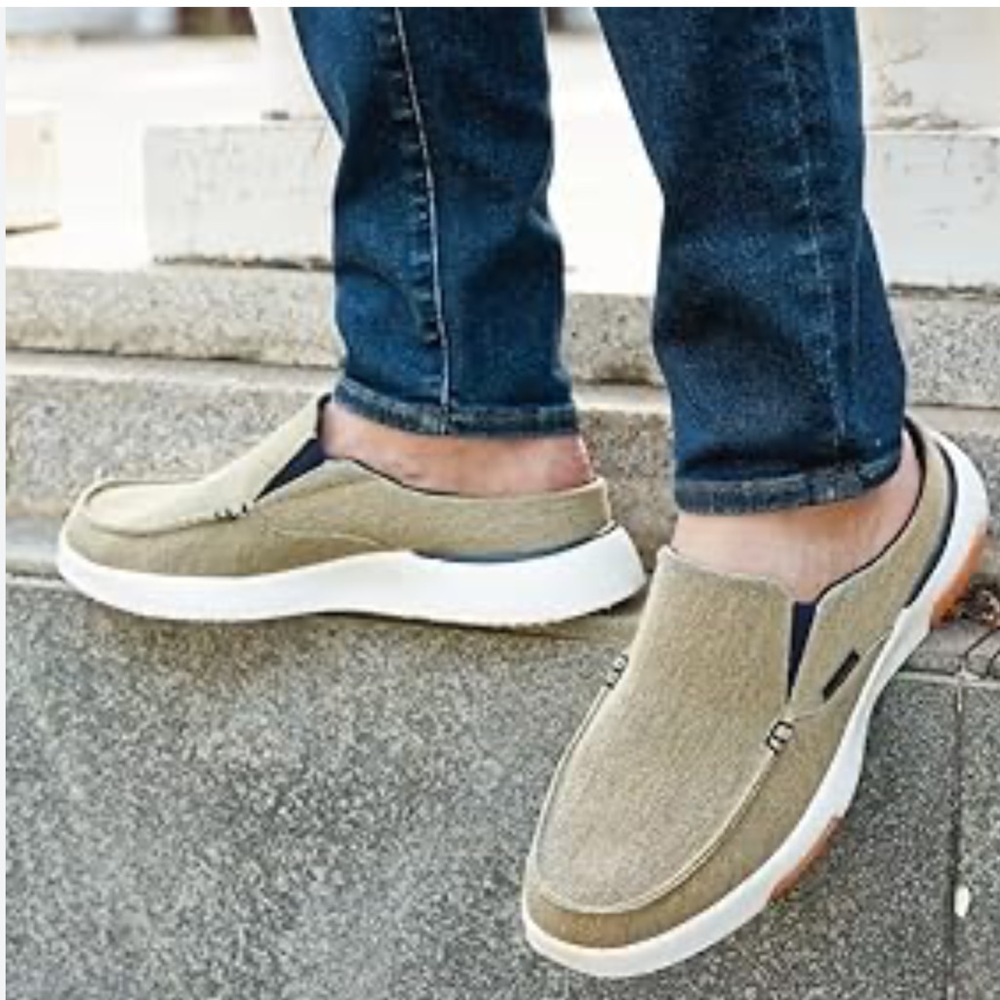 NWT OrthoComfoot Comfortable Mens‎ Casual Slip-On Shoes - Olive size 42 US 9